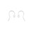 Earring Findings, French Wire Hooks 16mm, Silver Plated (50 Pieces)
