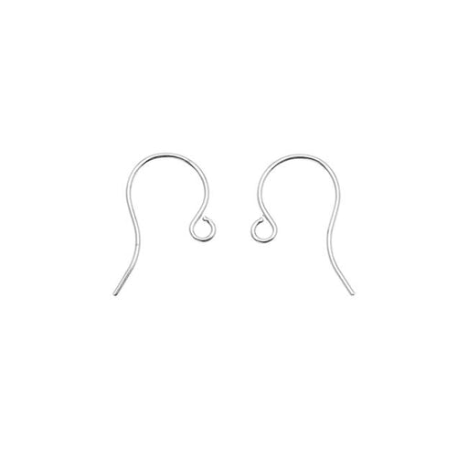 Earring Findings, French Wire Hooks 16mm, Silver Plated (50 Pieces)