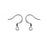 Earring Findings, Fish Hook Ear Wire 15x15mm, Gun Metal Plated (25 Pairs)