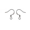 Earring Findings, Fish Hook Ear Wire 15x15mm, Gun Metal Plated (25 Pairs)