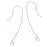 Sterling Silver Long Loop Fashion 1-Ball Earring Hooks, (2 Pairs)