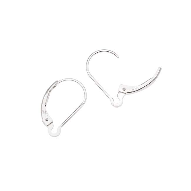 Earring Findings, Interchangeable Leverbacks 16x10mm, Sterling Silver (1 Pair)