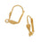 Earring Findings, Leverbacks with Shell 14x9mm, Gold Plated (5 Pairs)