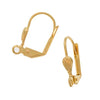 Earring Findings, Leverbacks with Shell 14x9mm, Gold Plated (5 Pairs)