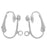 Earring Findings, Clip On Earrings with Ball and Loop 16mm, Siver Plated (2 Pairs)