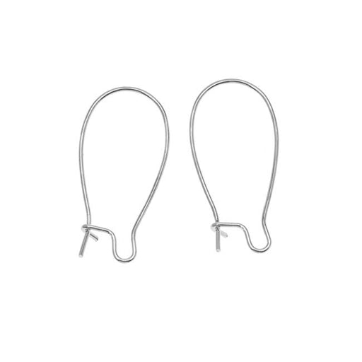Earring Findings, Kidney Wire Hook 25mm, Antiqued Silver Plated (10 Pairs)