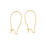 Earring Findings, Kidney Wire Hook 25mm, Gold Plated (10 Pairs)