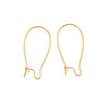 Earring Findings, Kidney Wire Hook 25mm, Gold Plated (10 Pairs)
