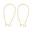 Earring Findings, Kidney Wire Hook 36mm, Gold Plated (10 Pairs)