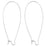 Earring Findings, Kidney Wire Hook 47mm, Silver Plated (10 Pairs)
