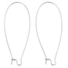 Earring Findings, Kidney Wire Hook 47mm, Silver Plated (10 Pairs)
