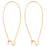 Earring Findings, Kidney Wire Hook 47mm, Gold Plated (10 Pairs)