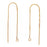 Earring Findings, Ear Threads 3 1/4 Inch Box Chain with Loop 14K Gold-Filled, Pair