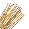 Head Pins, 3 Inches Long and 22 Gauge Thick, 22K Gold Plated (25 Pieces)