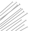 Head Pins, 3 Inches Long and 22 Gauge Thick, Sterling Silver (10 Pieces)