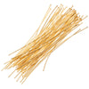 Head Pins, 2 Inches Long and 22 Gauge Thick, 22K Gold Plated (50 Pieces)