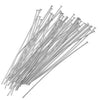Head Pins, 1.5 Inches Long and 24 Gauge Thick, Silver Plated (50 Pieces)