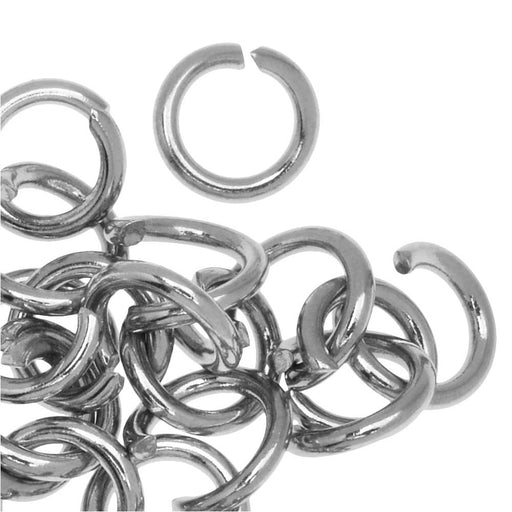 Jump Rings, Open 6mm Diameter 19 Gauge Stainless Steel (50 Pieces)