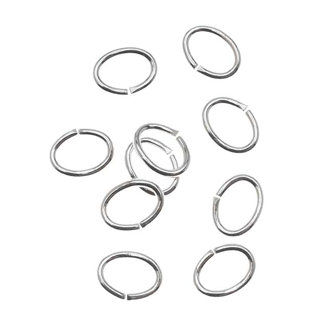 Sterling Silver Open Jump Rings Oval 5x7mm 19 Gauge (10 pcs)