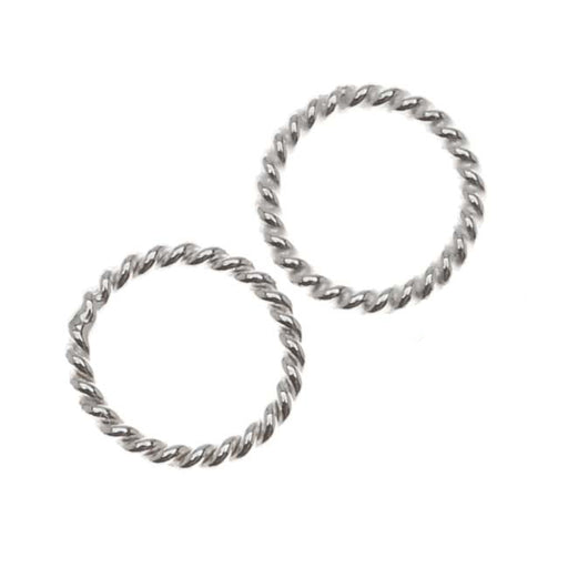 Sterling Silver Closed Jump Rings Twisted 7mm 19 Gauge (5 pcs)