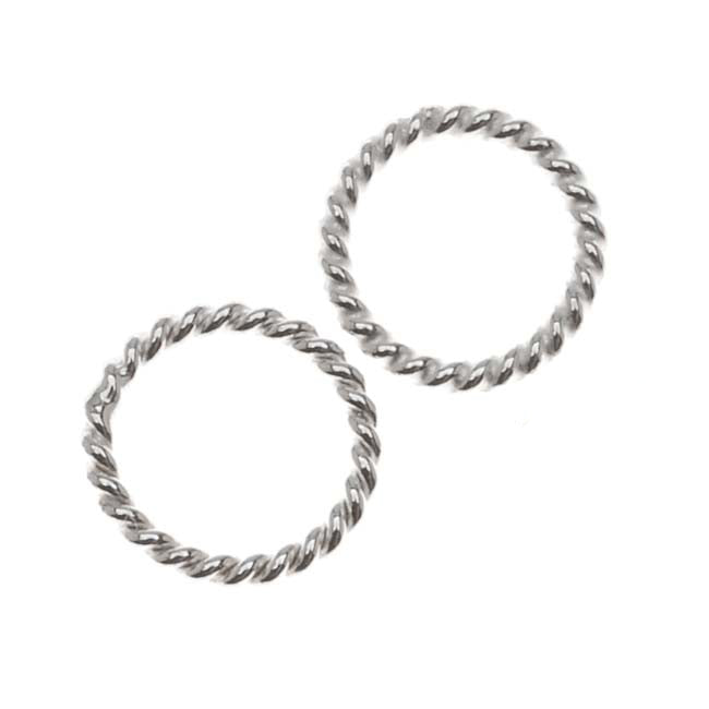 Sterling Silver Closed Jump Rings Twisted 7mm 19 Gauge (5 pcs)