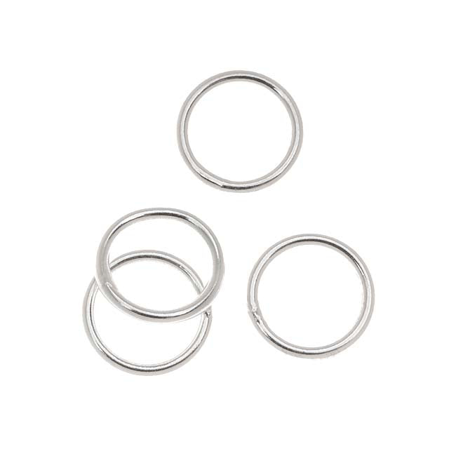 Sterling Silver Closed Jump Rings 10mm 17 Gauge Heavy (4 pcs)
