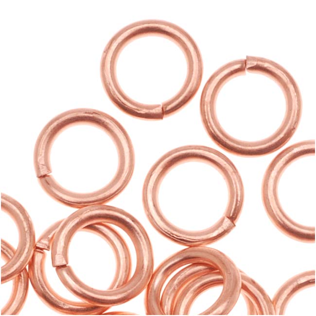 Genuine Copper Open Jump Rings 6mm 18 Gauge (50 Pieces)
