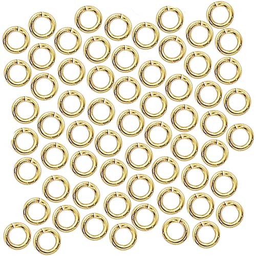 22K Gold Plated Open Jump Rings 4mm 20 Gauge 22k Gold Plated (100 pcs)
