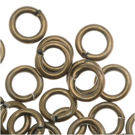 Antiqued Brass Open Jump Rings 5mm 18 Gauge (50 pcs)