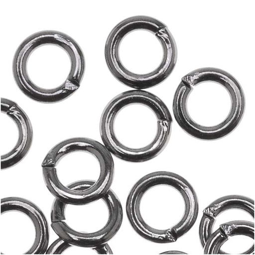 Gun Metal Plated Open Jump Rings 5mm 18 Gauge (50 pcs)