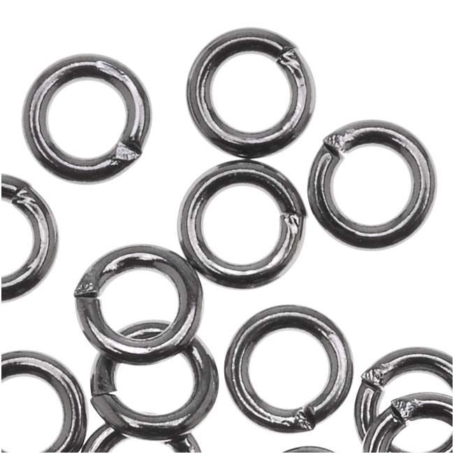 Gun Metal Plated Open Jump Rings 5mm 18 Gauge (50 pcs)