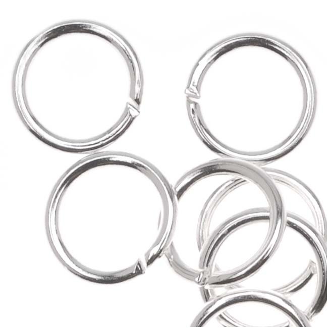 Jump Rings, Open 7mm Diameter 19 Gauge, Silver Plated (20 Pieces)