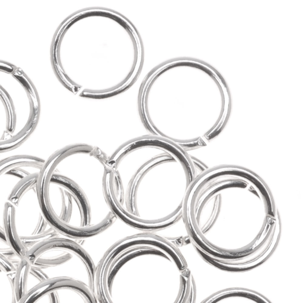 Silver Plated Open Jump Rings 7mm 18 Gauge (50 pcs)