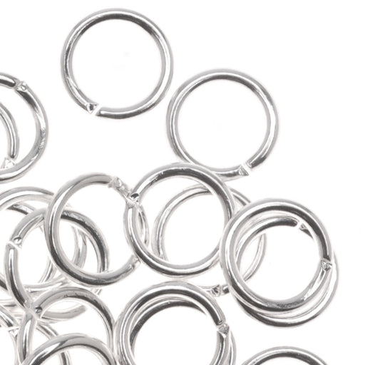 Silver Plated Open Jump Rings 7mm 18 Gauge (50 pcs)