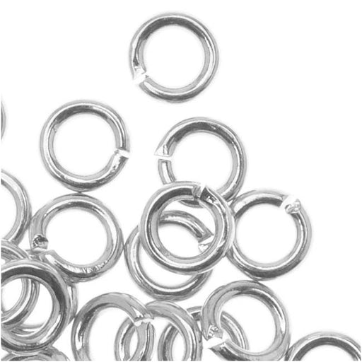 Silver Plated Open Jump Rings 4mm 19 Gauge (50 pcs)