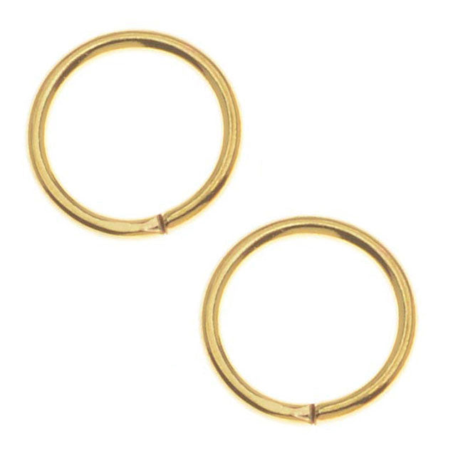 Jump Rings, Open 8mm Diameter 18 Gauge, Gold Plated (100 Pieces)