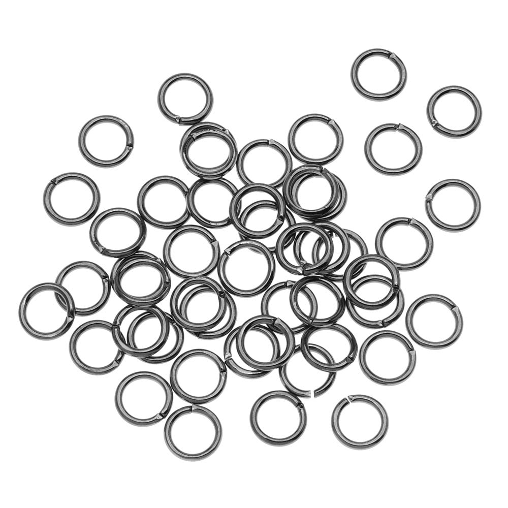 Gun Metal Plated Open Jump Rings 5mm 22 Gauge (100 pcs)
