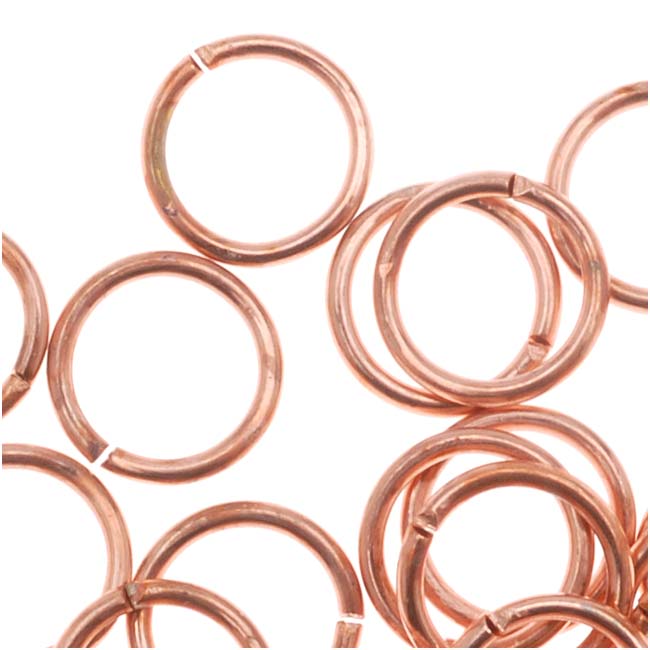 Genuine Copper Open Jump Rings 6mm 21 Gauge (50 pcs)