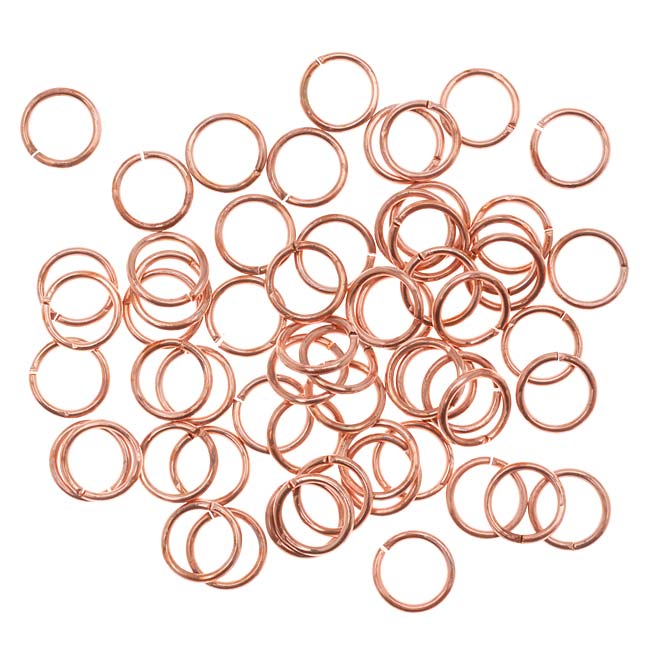 Genuine Copper Open Jump Rings 6mm 21 Gauge (50 pcs)