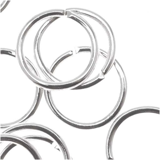 Silver Plated Open Jump Rings 8mm 19 Gauge (50 pcs)