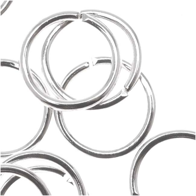 Silver Plated Open Jump Rings 8mm 19 Gauge (50 pcs)
