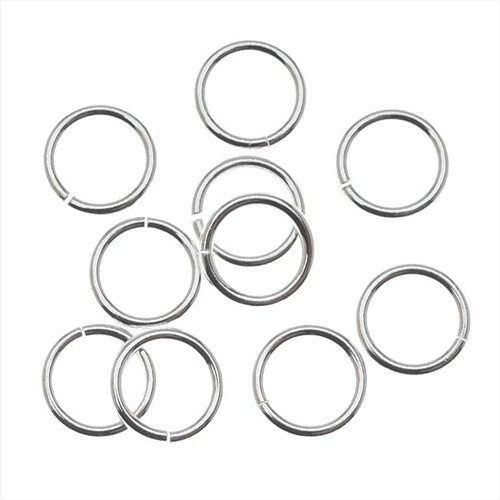 Silver FIlled Open Jump Rings 8mm 18 Gauge (10 Pieces)