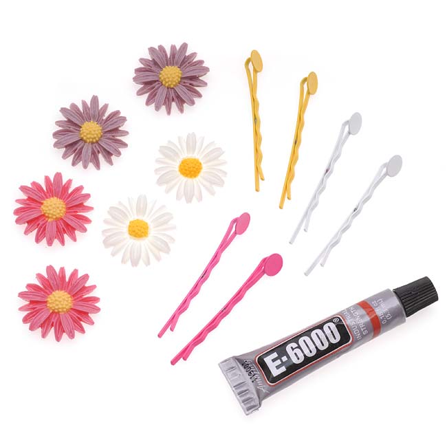 Retired - Lovely Daisies - Set of 6 Hair Pins