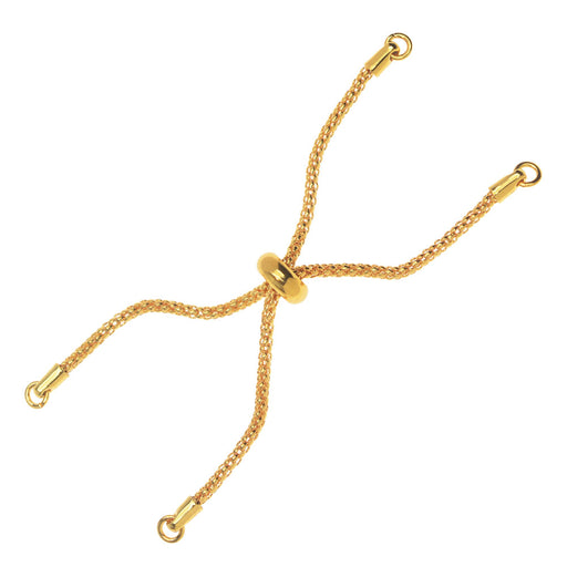 Partially Finished Chain Bracelet End, 6.5 Inches, Gold Plated (1 Piece)