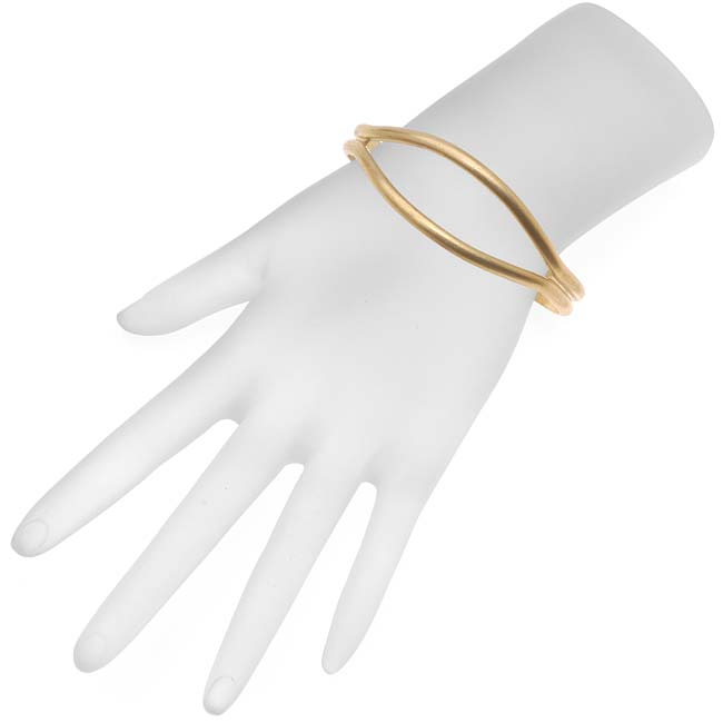 The Beadsmith Solid Brass Open Eye Cuff Bracelet Base 19mm, 0.75 Inches Wide