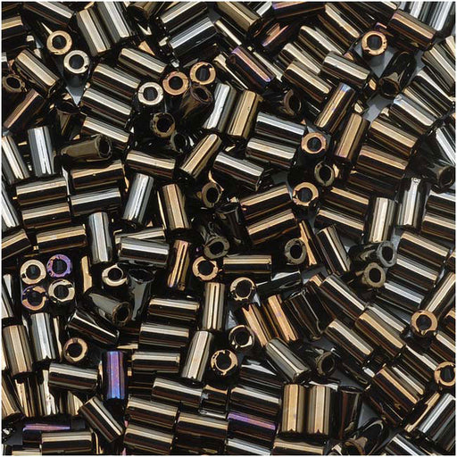 Toho Bugle Tube Beads Size #1 / 2x3mm Metallic iris Brown 8 Grams
