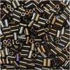 Toho Bugle Tube Beads Size #1 / 2x3mm Metallic iris Brown 8 Grams