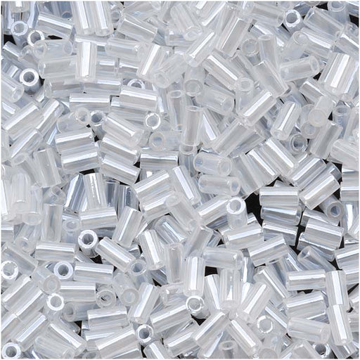 Toho Bugle Tube Beads Size #1 / 2x3mm Ceylon Snowflake 8 Grams