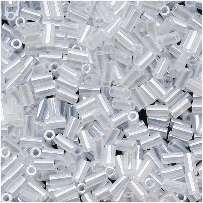 Toho Bugle Tube Beads Size #1 / 2x3mm Ceylon Snowflake 8 Grams