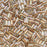 Toho Bugle Tube Beads Size #1 / 2x3mm Gold Lined Rainbow Crystal 8 Grams